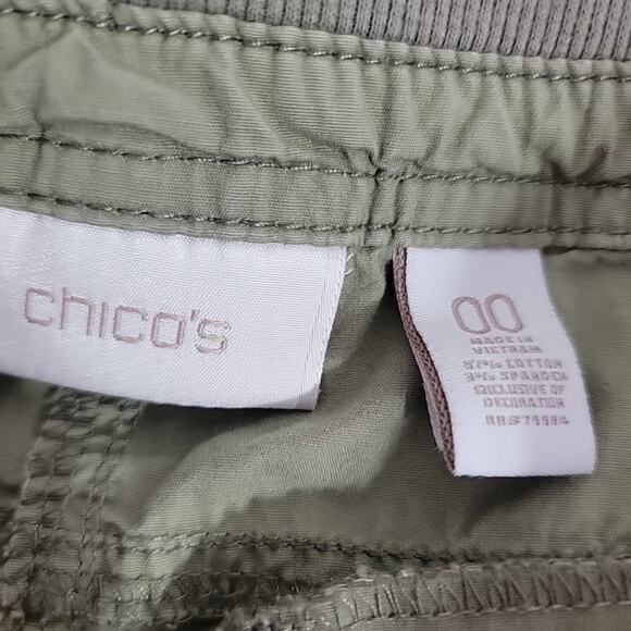 Chico’s Women’s Capris Size 00 (≈ US 2) Green Elastic Waist Cropped Pants - Picture 6 of 7